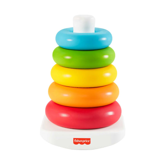 Fisher-Price Farbring Pyramide – Klassisches Stapelspielzeug mit 5 Ringen, aus Pflanzenbasis, ab 6 Monate