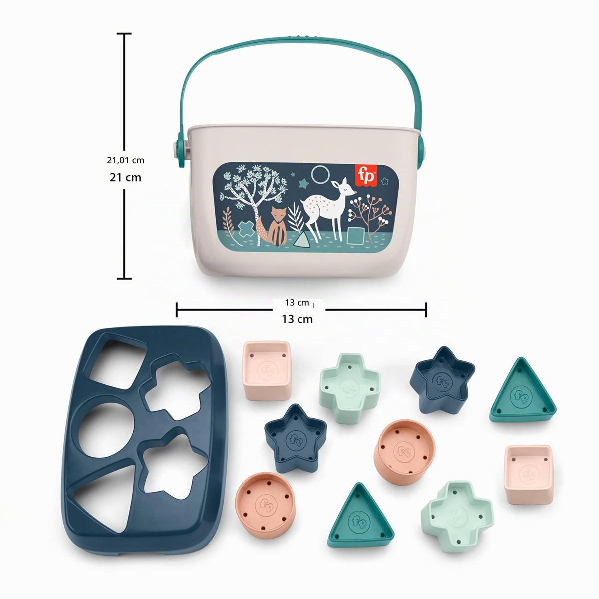 Fisher-Price Baby's First Bausteine Set – 10 Steckbausteine mit Eimer, Lernspielzeug ab 6 Monate
