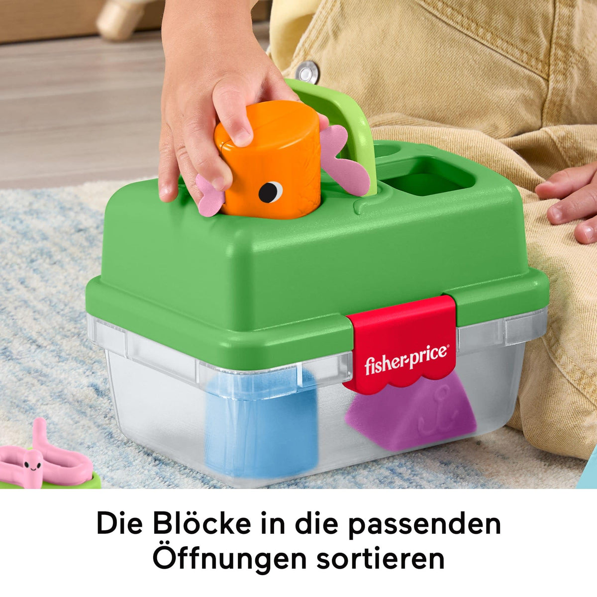 Fisher-Price Sortier- und Aufbewahrungsbox Friendship Forest – Lernspielzeug ab 6 Monate mit Stapelblöcken