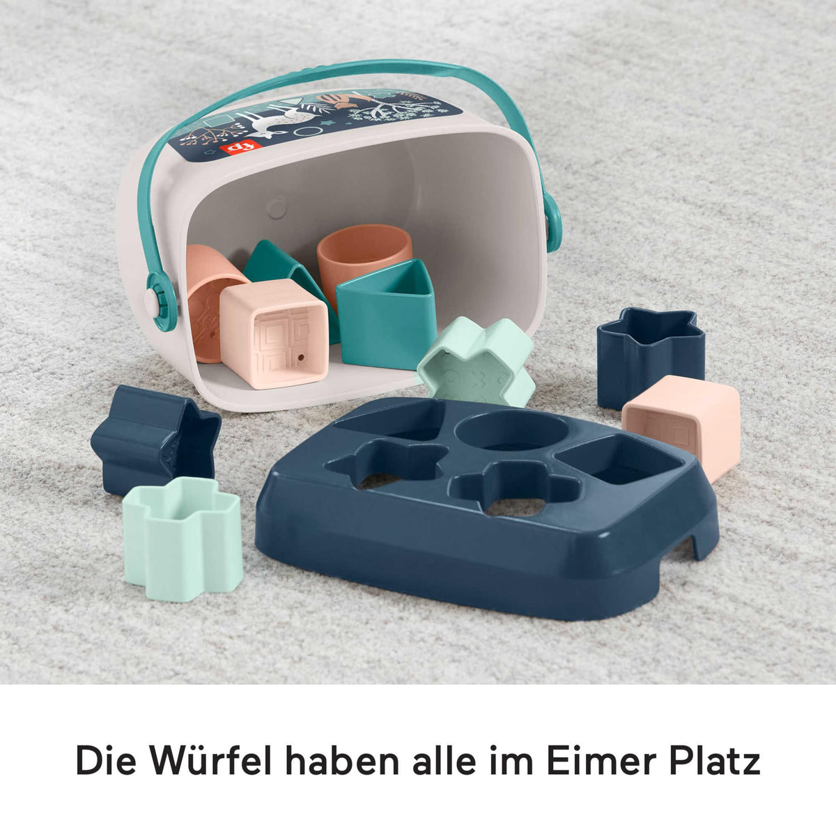 Fisher-Price Baby's First Bausteine Set – 10 Steckbausteine mit Eimer, Lernspielzeug ab 6 Monate